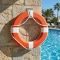 Bouée de sauvetage homologuée pour piscines Ø 73 cm | En polystyrène doublé de toile | Sécurité et haute résistance