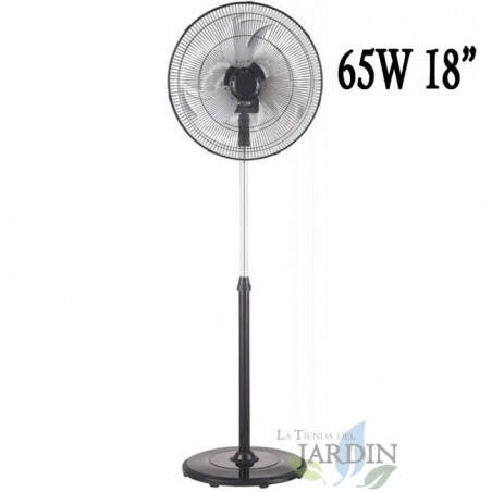 Ventilador de pé TH-FN18S de 18" e 65 W com 3 velocidades e altura ajustável, ventilação eficiente