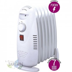 Radiateur à Bain d'Huile 700W Chauffage électrique 7 éléments Thulos. Thermostat réglable, faible consommation