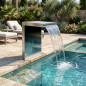 Cascata decorativa per piscina in acciaio inox | Elegante modello dritto | Gioco d'acqua per SPA