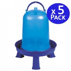 Lot de 5 Abreuvoir poules 8 litres bleu, abreuvoir Portable pour volaille 23 x 37 cm