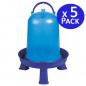 5 Stück Hühnertränken 8 Liter | 32x37 cm | Robustes Plastik | Ideal für Boden oder Aufhängen | Mit Beinen | Blau 5 Stück Hühnertränken 8 Liter | 32x37 cm | Robustes Plastik | Ideal für Boden oder Aufhängen | Mit Beinen | Blau