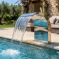Wasserfall für Schwimmbäder | Breite 350 mm | Edelstahl AISI-304 | Wasservorhang für Spas