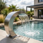 Cascada de Agua para Piscina Residencial | Ancho 350 mm | Acero Inoxidable AISI-316 | Juego de Agua para SPA