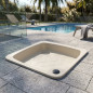 Base de duche quadrada 80 x 80 cm | Bege | Base de duche resistente para piscinas | Superfície fácil de limpar Base de duche quadrada 80 x 80 cm | Bege | Base de duche resistente para piscinas | Superfície fácil de limpar