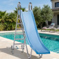 Toboggan droit de piscine 1,8 m | Toboggan professionnel pour piscines résidentielles | Toboggan en polyester