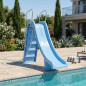 Toboggan piscine en polyester renforcé fibre de verre, hauteur 1,8 m