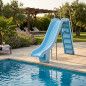 Tobogán para Piscina Curvado Izquierda 1,78 m | Tobogán Profesional para Piscina Residencial | Tobogán de Poliester