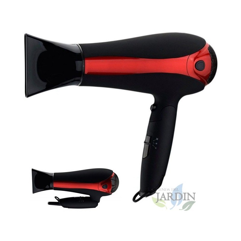 Sèche-cheveux Ionic 2000W, Ergonomique, Céramique, Séchage Rapide, 3 températures/ 2 vitesses