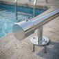 Support droit avec embout renforcé pour main courante Ø 43 mm | Acier inoxydable | Accessoires de piscine