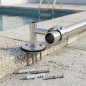 Soporte Recto con Pletina en Acero Inoxidable | Compatible con Pasamanos Ø 43 mm | Accesorios para Piscinas
