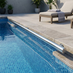 Rambarde droite pour piscines | 1 mètre | Extrémités protégées | Rambarde en acier inoxydable