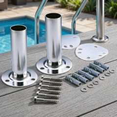 Âncora removível com placa | Compatível com escadas de piscina | Tubo de 43 mm de diâmetro | Fácil instalação
