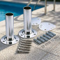 Ancrage détachable avec plaque | Compatible avec les échelles de piscine | Tube de 43 mm de diamètre | Installation facile