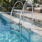 Escada para Piscina com Sistema de Transbordamento | 3 Degraus | Escada Reforçada | Acesso Seguro à Piscina