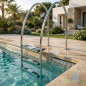 Scaletta per piscina con sfioratore - 2 gradini