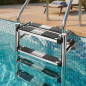Schwimmbeckenleiter mit geteiltem Unterteil | 4 Stufen + Sicherheitsstufe | Leiter mit verstärkten Stufen Schwimmbeckenleiter mit geteiltem Unterteil | 4 Stufen + Sicherheitsstufe | Leiter mit verstärkten Stufen