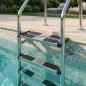 Schwimmbeckenleiter mit geteiltem Unterteil | 4 Stufen + Sicherheitsstufe | Leiter mit verstärkten Stufen Schwimmbeckenleiter mit geteiltem Unterteil | 4 Stufen + Sicherheitsstufe | Leiter mit verstärkten Stufen