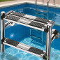Scaletta per piscina con sezione inferiore divisa | 2 gradini + gradino di sicurezza | Scaletta con gradini rinforzati