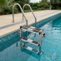 Scaletta per piscina con sezione inferiore divisa | 1 gradino + gradino di sicurezza | Scaletta con gradini rinforzati