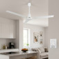 Orbegozo Deckenventilator | 5 Geschwindigkeitsstufen | Leiser Motor | Wandschalter | 3 Flügel | 120 cm | 70 W | Weiß