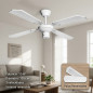 Ventilatore da soffitto Orbegozo senza luce | bianco | diametro 105 cm | 4 pale reversibili e 3 velocità Ventilatore da soffitto Orbegozo senza luce | bianco | diametro 105 cm | 4 pale reversibili e 3 velocità