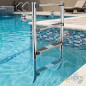 Seção inferior da escada bipartida "Luxe" para piscina | 4 degraus | Escada com degraus de segurança
