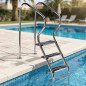 Escalera Acceso Fácil para Piscina | 3 Peldaños | Escalera Antideslizante | Escalera Accesible para Piscinas Familiares