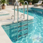 Wandmontierte Poolleiter | 3 Stufen | Standardmodell | Robuste Leiter | Sicherer Poolzugang