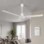 Orbegozo Deckenventilator | 5 Geschwindigkeitsstufen | Leiser Motor | Wandschalter | 3 Flügel | 120 cm | 70 W | Weiß