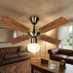 Orbegozo Deckenventilator mit Beleuchtung, 50 W | Durchmesser 105 cm | 4 Wendeflügel | Antikgold-Finish