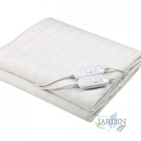 Double electric blanket 160x140cm, 2 x 60W, 2 temperatures and 2 adjustable controls