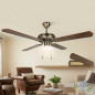 Ventilatore da soffitto Orbegozo con luce 60W | 4 pale reversibili | Finitura oro antico | 3 velocità Ventilatore da soffitto Orbegozo con luce 60W | 4 pale reversibili | Finitura oro antico | 3 velocità