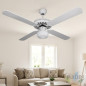 Ventilatore da soffitto Orbegozo con luce integrata, 132 cm | 4 pale reversibili | Bianco | 60 W | Lampada integrata