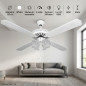 Ventilateur de plafond Orbegozo 132 cm 60 W | Éclairage LED | 4 pales réversibles | Blanc | Style moderne et fonctionnel