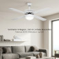 Ventilateur de plafond Orbegozo avec lumière, 4 pales, 132 cm, 3 vitesses, 60 W, blanc, CP25132B Ventilateur de plafond Orbegozo avec lumière, 4 pales, 132 cm, 3 vitesses, 60 W, blanc, CP25132B