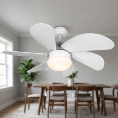 Ventilador de Techo Orbegozo | Luz LED | 6 Aspas | 3 Velocidades | Blanco | Ventilación Eficiente