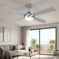 Ventilador de Techo Orbegozo | Luz LED | Mando a Distancia | 3 Velocidades | Color Silver | Potente y Silencioso