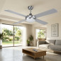 Ventilador de Techo Orbegozo | Luz LED | Mando a Distancia | 3 Velocidades | Color Silver | Potente y Silencioso