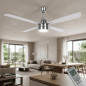 Deckenventilator Orbegozo mit Licht und Fernbedienung, 4 Flügel, Edelstahl. Deckenventilator Orbegozo mit Licht und Fernbedienung, 4 Flügel, Edelstahl.