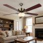 Orbegozo 142cm Ceiling Fan with Remote Control | 5 Reversible Blades | LED Light | 3 Speeds | Ideal for Living Rooms