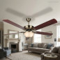 Ventilador de Techo Orbegozo 142 cm con Mando a Distancia | 5 Palas Reversibles | Luz LED | 3 Velocidades | Ideal para Salones