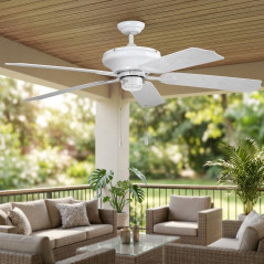  Orbegozo outdoor ceiling fan, 5 blades, PVC, 3 speeds, 60 W, white.