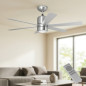 Ventilador de teto com luz e controle remoto, 6 pás, 65 W, 3 velocidades | Potente e silencioso Ventilador de teto com luz e controle remoto, 6 pás, 65 W, 3 velocidades | Potente e silencioso