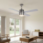 Ventilatore da soffitto Orbegozo con luce e telecomando, 4 pale, 3 velocità, argento | Compatto e funzionale