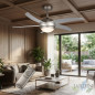 Ventilador de teto com luz e controle remoto, 5 pás, 55 W de potência, 3 velocidades | Design eficiente