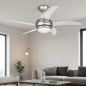 Ventilatore da soffitto Orbegozo con telecomando, 5 pale, grigio e trasparente | Stile moderno