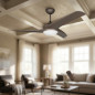 Ventilador de teto Orbegozo com luz, controle remoto e timer, marrom | Elegância e funcionalidade