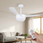 Ventilador de teto Orbegozo de 105 cm com controle remoto e luz, 3 pás, branco | Potente e elegante
