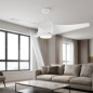 Ventilador de teto Orbegozo de 132 cm com luz LED, 3 pás curvas, 3 velocidades, 70 W, branco